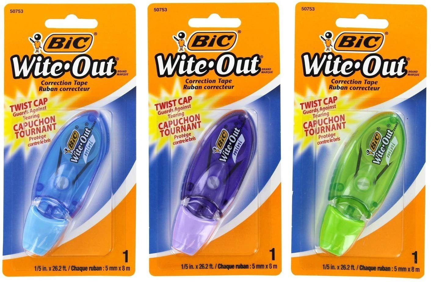 Wite-Out Brand Mini Correction Tape, Non-Refillable, 0.2" x 26.2 ft