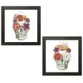 thumbnail image 1 of Gango Home Decor Contemporary Floral Skull I & II by Wild Apple Portfolio (Ready to Hang); Two 12x12in Black Framed Prints, 1 of 5