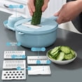 thumbnail image 2 of Premium 12-Piece Blue Kitchen Multifunctional Vegetable Slicer: Compact, Efficient Potato Shredder, Chip Cutter & Garnish Tool for Home Use – Ideal for Salads, Stir-Fries & Global Meal Prep Under $20, 2 of 6