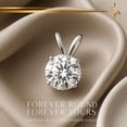 thumbnail image 4 of 14K Solid White Gold Lab Grown Moissanite Round Cut Solitaire Pendant | Double Loop Bail | 6.5mm 1.0 CTW | Pendant Only | Fine Jewelry Luxury Gift, Birthday, Anniversary, Mothers Day, 4 of 7