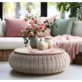 thumbnail image 5 of MAONAME 13" Pink Round Tray, Pink Serving Tray with Handles, Modern Decorative Tray for Coffee Table, Plastic Tray for Kitchen Counter Dining Room, Ottoman, Bathroom, 5 of 8