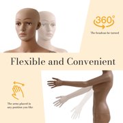 Mannequin Body Female, 69 Full Body Adjustable Mannequin Torso with Rotating Head and Arms, Sturdy Dress Form Stand and Metal Base - Realistic Dress Model for Sewing, Fashion Display
