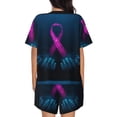 thumbnail image 3 of Xecao Two Human Hands are Holds Pink Ribbon Awareness print Swimsuit for women, Summer-ready, sporty style.Quick-dry fabric. Many sizes & colors., 3 of 9