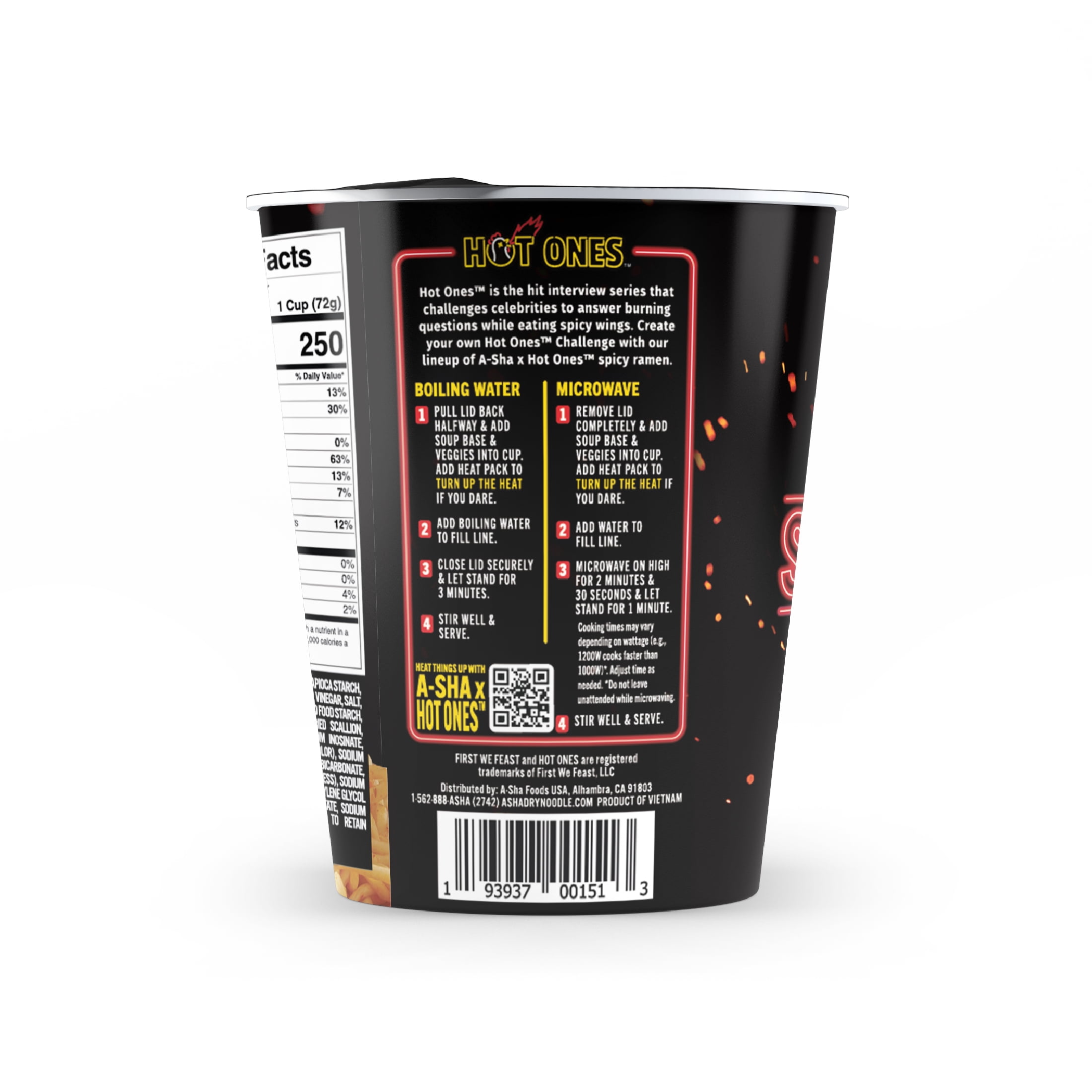 (6 pack) Hot Ones x A-Sha Smoky Chili Ramen Noodle Soup