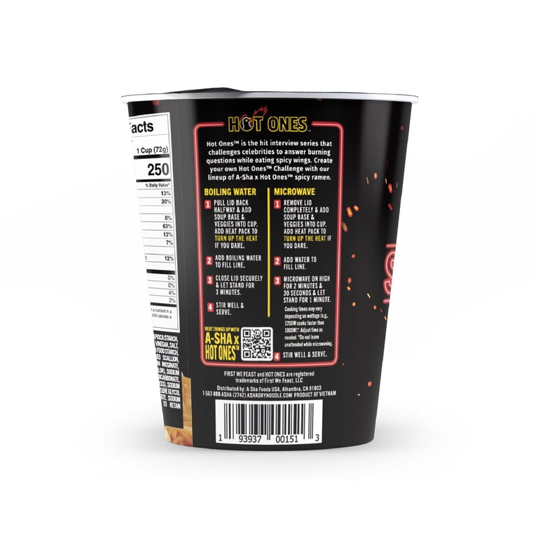Hot Ones x A-Sha Smoky Chili Ramen Noodle Soup - Walmart.com