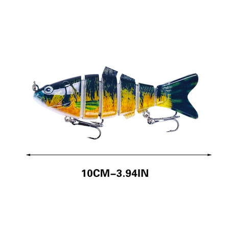 HengDidi 10cm Multi Jointed Fishing Bait with Stainless Sound Beads ABS Hard Swimbait for Bass/Catfish/Saltwater Tested Lifelike Lure with Saltwater Resistant Coating