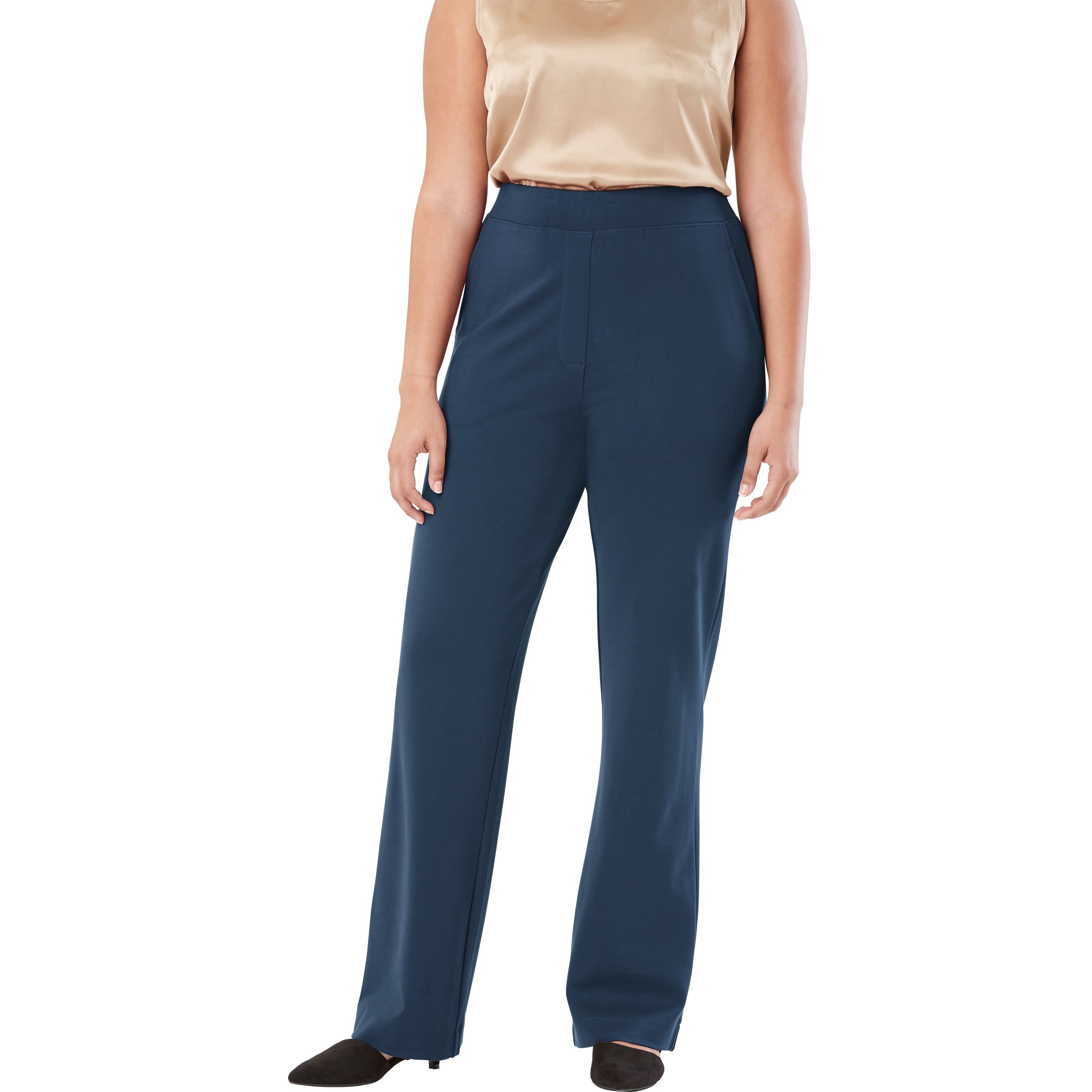 Ponte Knit Stretch Pull On Pants 