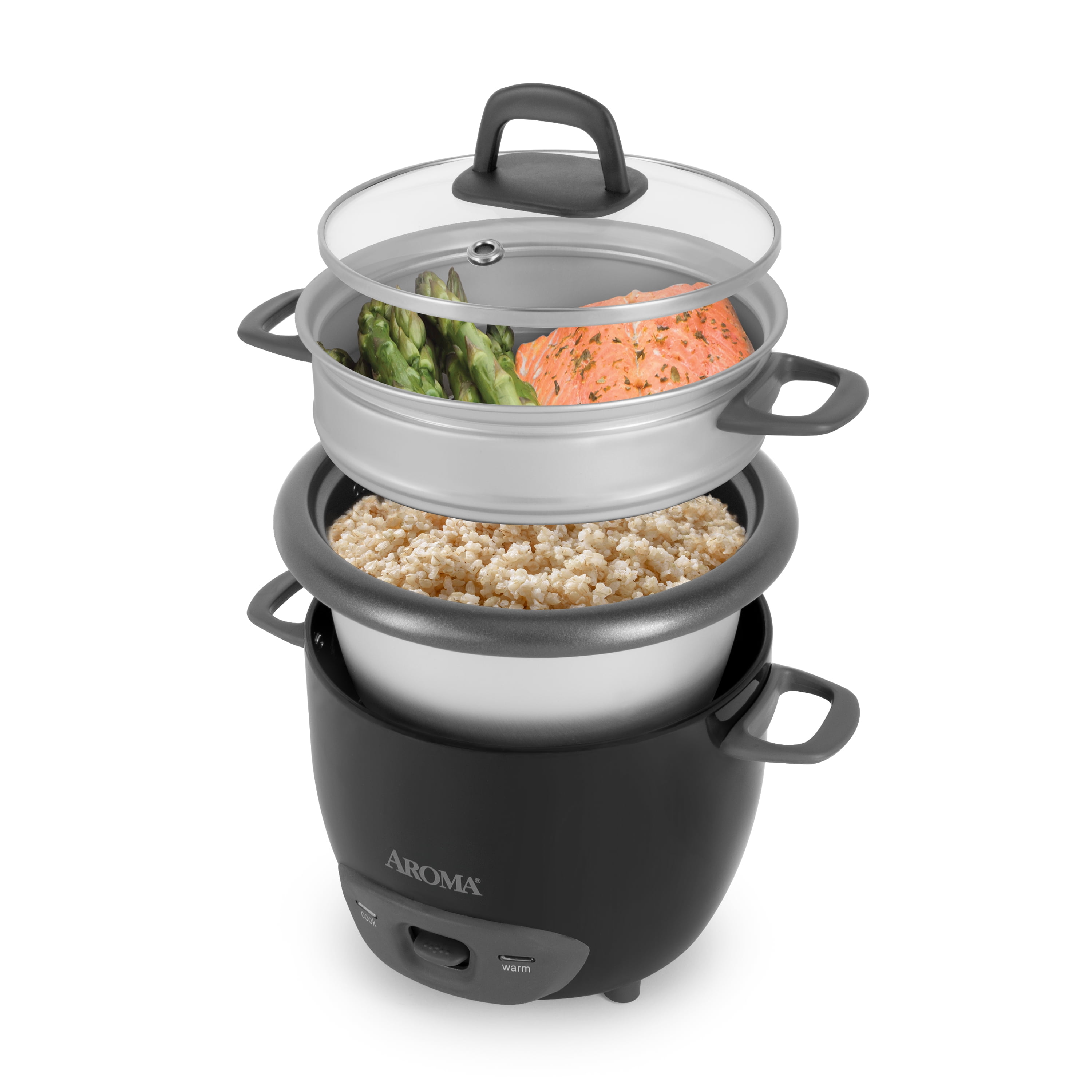 AROMA® 6-Cup (Cooked) / 1.5Qt. Rice & Grain Cooker, Black, New, ARC-743-1NGB - Walmart.com AROMA® 6-Cup (Cooked) / 1.5Qt. Rice & Grain Cooker, Black, New, ARC-743-1NGB - Walmart.com