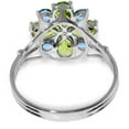 thumbnail image 3 of Galaxy Gold 14K White Gold 2.43 CT Natural Peridot and Natural Blue Topaz Flower Ring - August Birthstone - Abundance & Joy - Sizes 5.5 to 11 - Fine Jewelry for Women, 3 of 3