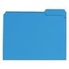 Universal Colored File Folders, 1/3 Cut Assorted, Two-Ply Top Tab, Letter, Blue, 100/Box