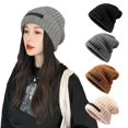 thumbnail image 3 of Wartleves Gorro de lana de punto, gorro de pelo cálido, gorro para el frío, lote para mujer para exteriores A0 para hombre G1H2 пю, 3 of 6