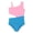 Pink & Sky Blue, variant on Girls One Piece Swimsuit Trendy Purple Mint Rib Knit Color Block Side-Cutout Bathing Suit for Little & Big Kids Size 14