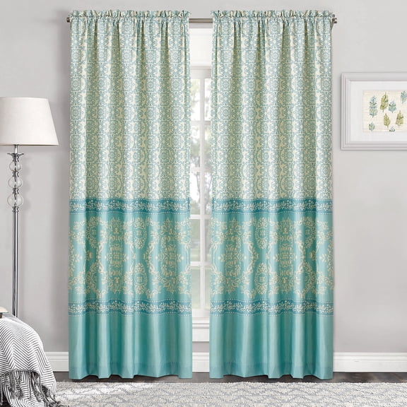 Home Soft Things Mystic Teal Curtain Set - 2 Panels - 60"x84"
