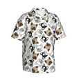 thumbnail image 2 of Balery French Bulldog3 Print Men's Hawaiian Shirts Short Sleeve Beach Shirt Relaxed Fit Vacation Button Down Shirts-Small, 2 of 9