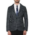 thumbnail image 1 of BLAZER CHIC para Hombre con Solapa de Muesca y Patrón de Cuadros en Contraste XL Negro, 1 of 5