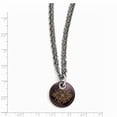thumbnail image 4 of Two-Tone Titanium necklace with pendant Silver Tone 16 in 4 mm, 4 of 4
