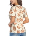 thumbnail image 3 of Honeii Hand Drawn Snake Print Women's Classic V-Neck T-Shirt,Womens Fashion Tops,Stylish Everyday Top for Women, Casual Summer Spring Outfits Clothes-Large, 3 of 5