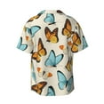 thumbnail image 2 of Xecao offers the Butterflies for Men's Casual Short-sleeved Shirt, a button-up collared shirt with a pocket, perfect for beach vacations and yacht travel in the Large size., 2 of 7