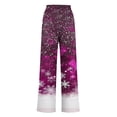 thumbnail image 3 of Cavosen Christmas Cute Sweatpants Wide Leg Trousers Snowflake Elastic Waist Bottoms Drawstring Lightweight Workout Pants, 3 of 4