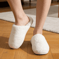 thumbnail image 3 of BERANMEY Women's Plush Fuzzy Slip-On Slippers House Slippers for Women with Solid Color Design Cozy Indoor Comfort Non-Slip Casual Home Shoes Unisex Slippers for Womens Mens, 3 of 8