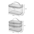 thumbnail image 2 of For Girls Portable Mesh Travel Wash Bag Large Capacity Fashion Handbag Toiletry Bag Women Cosmetic Bag Korean Storage Bag Zipper Makeup Bag GREY 1-LAYER, 2 of 8