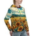 thumbnail image 6 of Lsque Field Style Bicycle Young Sunflower Pattern Casual Women's Hoodie,Hooded Sweatshirt with Kangaroo Pocket,Pullover Hoodie with Eye-catching Drawstrings-Large, 6 of 7