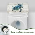 thumbnail image 4 of ZIATUBLE Ocean Turtle Toilet Protector Cover Wooden Toilet Tank Lid Covers Soft Toilet Tank Lid Dust Cover with Elastic Edges Toilet Tank Covers for Bathroom Fits Most Toilet Tanks, 4 of 5