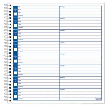 Adams Voice Mail Log, 8.5 x 7.5 Inch, Spiral Bound, 120 Forms per Book, White (S8796)