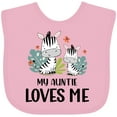 thumbnail image 3 of Inktastic Zebra My Auntie Loves Me Boys or Girls Baby Bib, 3 of 4