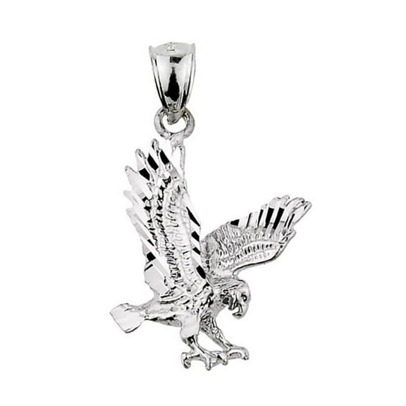 Sterling Silver Diamond Cut Eagle Pendant