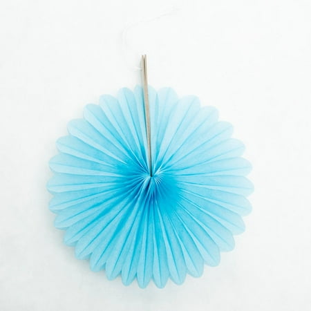 Unique Industries Blue Birthday 6" Flower Shaped Tissue Paper Hanging Pom Poms, 3 Count