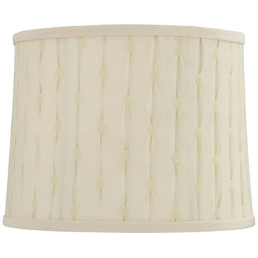 Springcrest Clermont 12" Top x 13" Bottom x 10" High x 10" Slant Lamp Shade Replacement Beige Drum Softback Washer Harp Finial