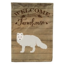 Caroline's Treasures CK6821GF White Arctic Fox Welcome Flag Garden Size , Small, multicolor