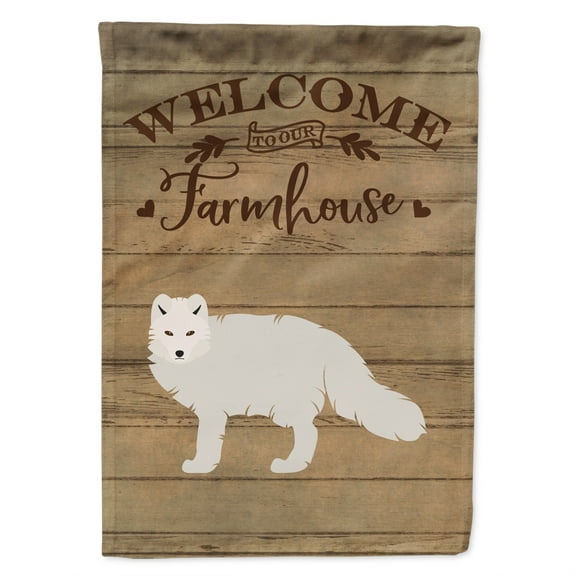 Caroline's Treasures CK6821CHF White Arctic Fox Welcome Flag Canvas House Size , Large, multicolor