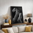 thumbnail image 4 of Framed Canvas Print Black and White Leopard Wall Art Dramatic Wildlife Animal Decorative for Living Room Bedroom - 24"x36" BLACK, 4 of 8