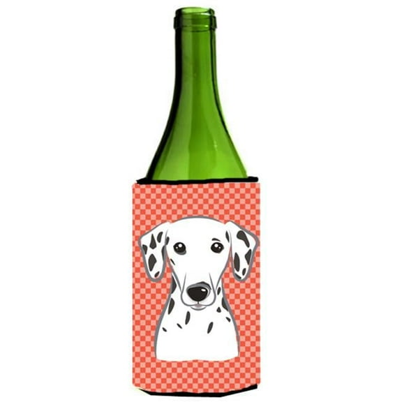 Red Checkered Dalmatian Wine bottle sleeve Hugger