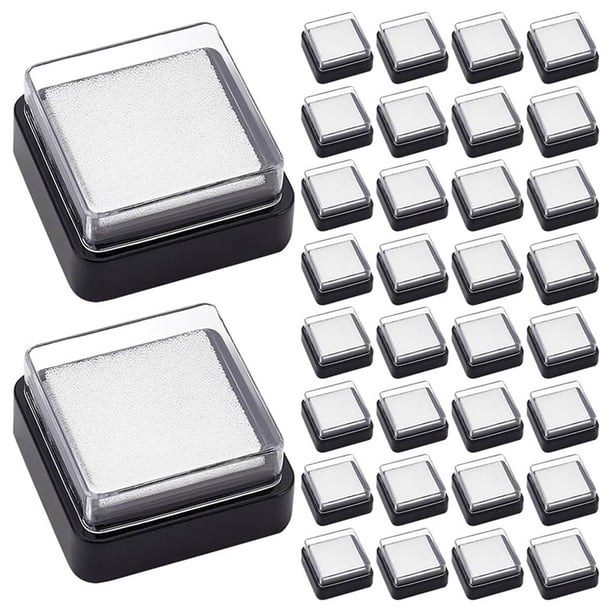 60 Almohadillas de Tinta Vacías en , Sin Tinta, Miniesponja para Dactilares, Almohadilla para Sello de Tinta, Almohadillas Sin Tinta de Espuma de Secado Rápido Negro