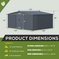 thumbnail image 2 of YODOLLA 12 x 14 ft. Outdoor Metal Storage Shed with Lockable Door Patio Garden Storage Building in Dark Gray for Outside, 2 of 8