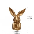 thumbnail image 2 of Easter Gold Resin Bunny Table Decor, Easter Thinking Bunny Figurine, Vintage Resin Bunnies Statue for Table Centerpieces Mantel Decorations, 2 of 5