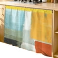 thumbnail image 2 of Teal Yellow Cabinet Curtain 35"Wx35"L,Dustproof Under Sink Skirt W/ Self Adhesive Tape,Orange Oil Painting Modern Abstract Geometric Cabinet Curtain Cover for Kitchen Sink,Bathroom Vanity, 2 of 9