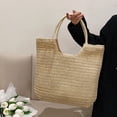 thumbnail image 2 of Sac à Main pour Femme en Paille Tressée Été Plage Mode Fourre-Tout Vacances Sacs de Magasinage Sac à Main, 2 of 7
