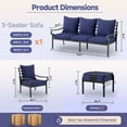 thumbnail image 6 of SKOK 5-Piece Metal Frame Patio Furniture Set with Ottoman & Cushions Navy Blue, 6 of 10