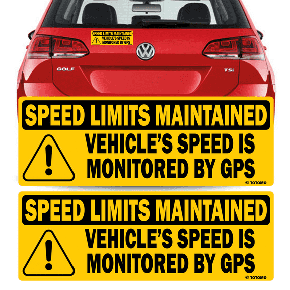 Vehicle Speed is Monitored by GPS Speed Limits are Maintained Sticker Sign, 2pk