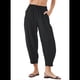 thumbnail image 2 of Pantalones Rectos Holgados e Informales de Algodón y , Color Negro, Talla S, 2 of 7