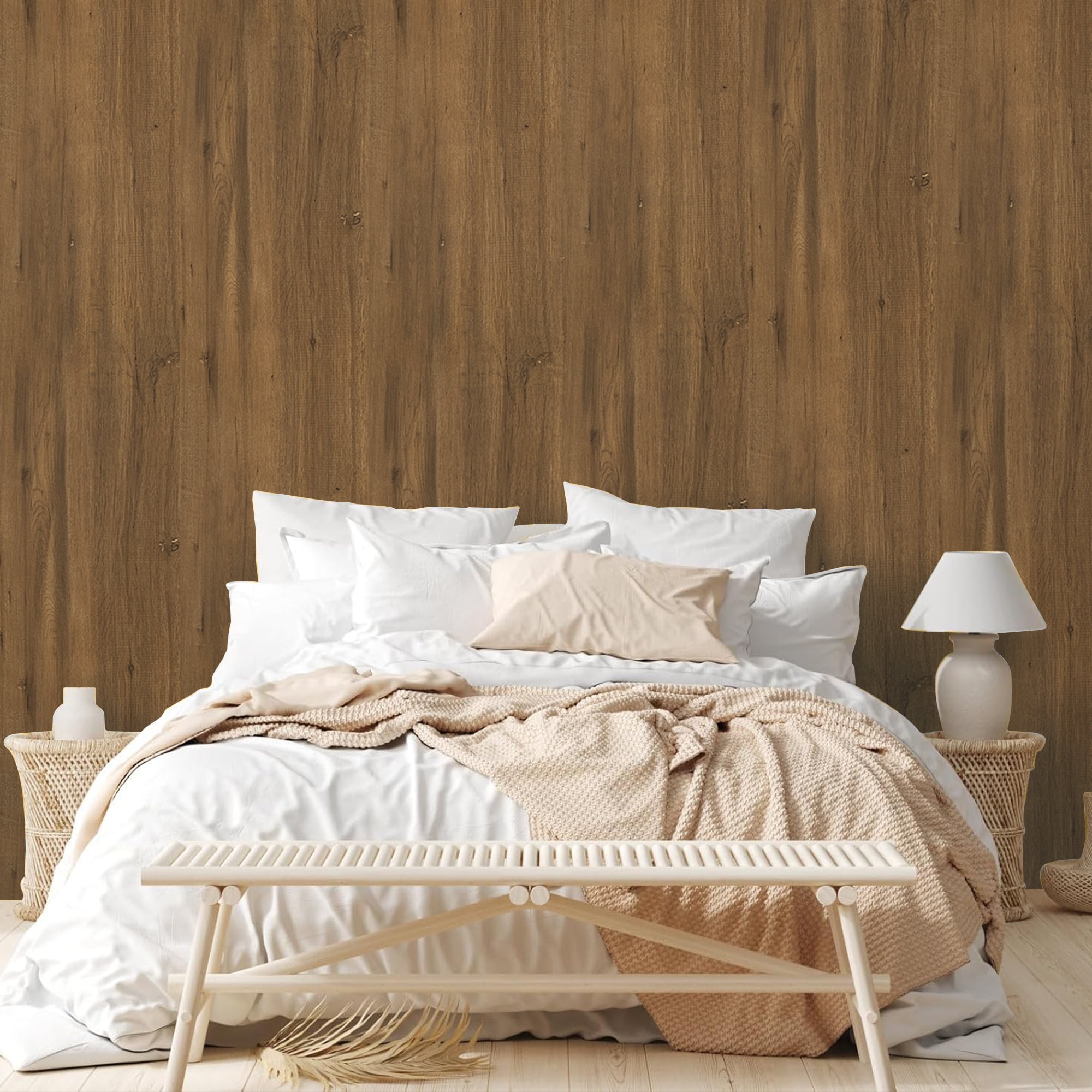 Abyssaly Wood Wallpaper, Peel and Stick Wallpaper Self-Adhesive Removable Contact Paper for Cabinets, Home Decoration, Wall Covering, Antique Furniture Renovation