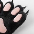 thumbnail image 5 of Byfri Black Plush Cat Claw Gloves, Cartoon Kitten Paw Full Finger Mittens for Themed Events, Black One Size 40x15cm, 5 of 7
