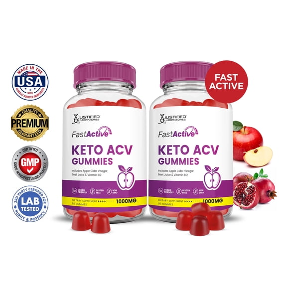 (2 Pack) Fast Active Keto ACV Gummies 1000MG Dietary Supplement 120 Gummys