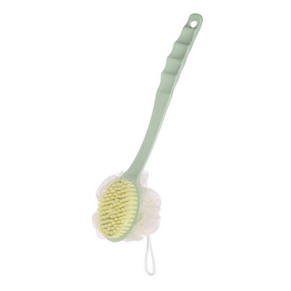 Shower Body Brush with Bristles and Loofah,Back Scrubber Bath Mesh