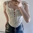 thumbnail image 4 of LSLJS Bustier Vintage à Lacets Style Renaissance pour Femme Corset Cosplay Costume Corsage Paysan Réversible, 4 of 9