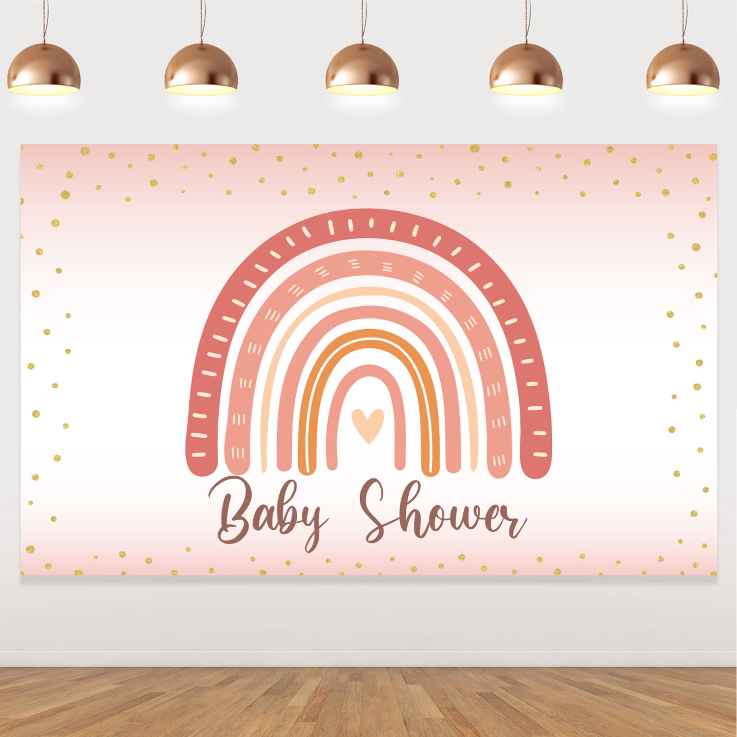 1* Boho Rainbow Baby Shower Backdrop Decorations, Boho Rainbow Backdrop  for Baby Girl's Birthday Bohemian Rainbow Theme Baby Shower Party Supplies Background  Decor 